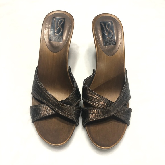 Victoria Spencer 8.5 Slither Snakeskin Heel Brown - Picture 3 of 16